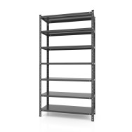 Стелаж металевий 253х120х60 см ЧОРНИЙ 7 полиць з металу РУНА для дому, комори, кухні